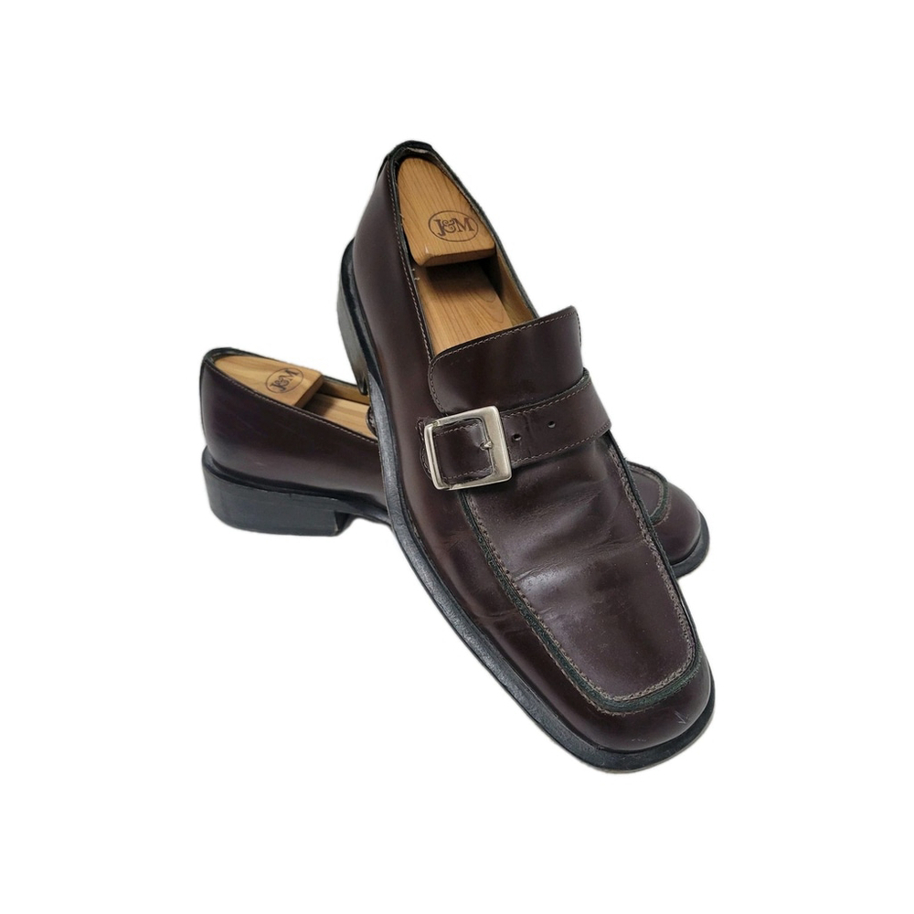 Coach Iverton Men's Leather Monk Strap Burgundy Dress Shoes #B0015 Size 9.5D